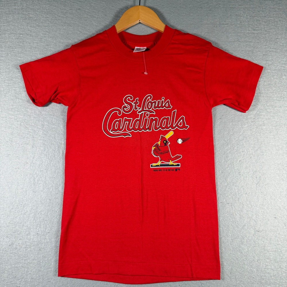 Vintage 1987 St Louis Cardinals MLB T-Shirt Kids Large 14-16 Red Trench Mfg Co